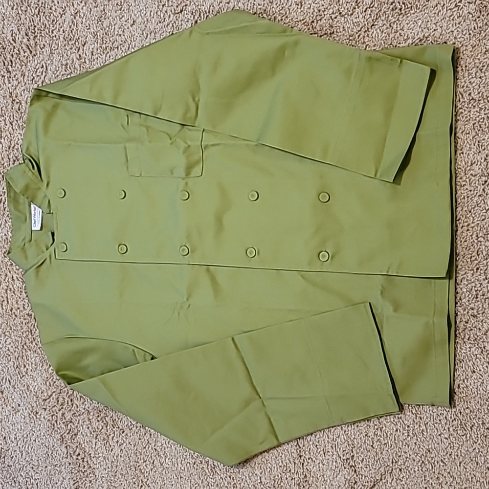 Chefworks coat, sz small lime green. NWT